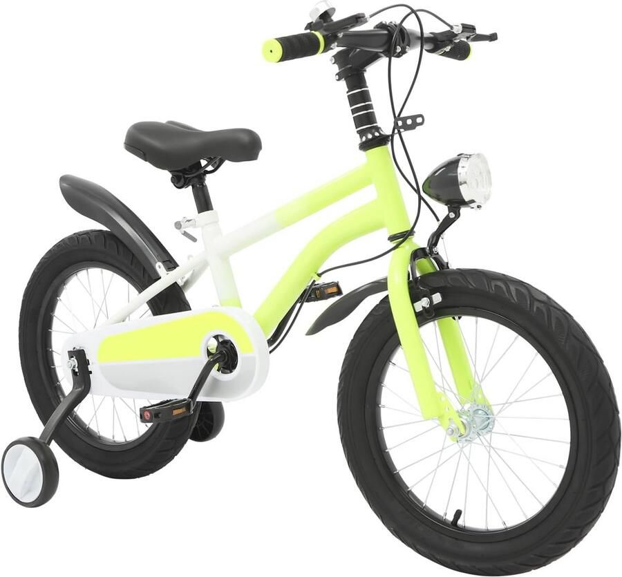 Kinderfiets 16 inch met LED-verlichting en Zijwielen voor en 5-8 Jaar