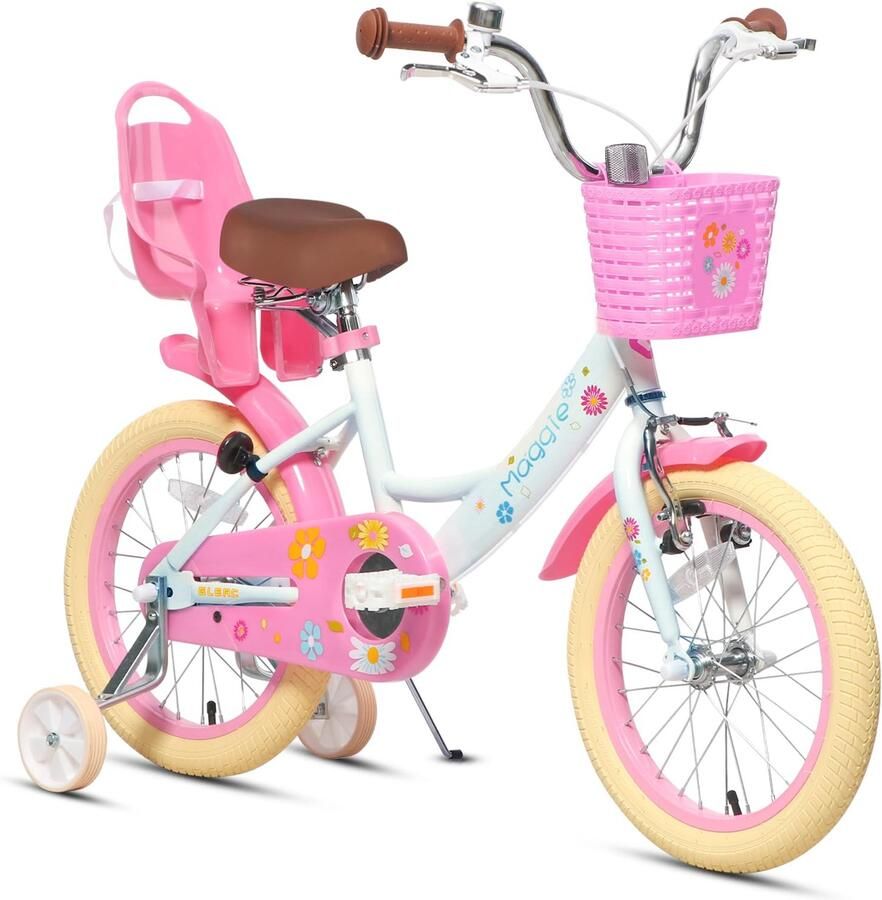 Kinderfiets 16 Inch met Poppenzitje en Training Wielen