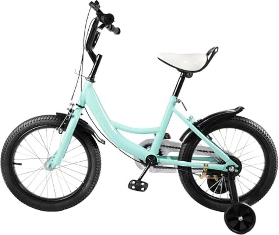 Kinderfiets 16 inch met Steunwielen en Kettingkast Geschikt voor en van 5-8 Jaar