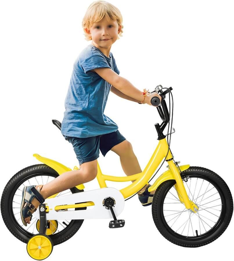 Kinderfiets 16 inch met Zijwielen Loopfiets voor en 4-8 Jaar