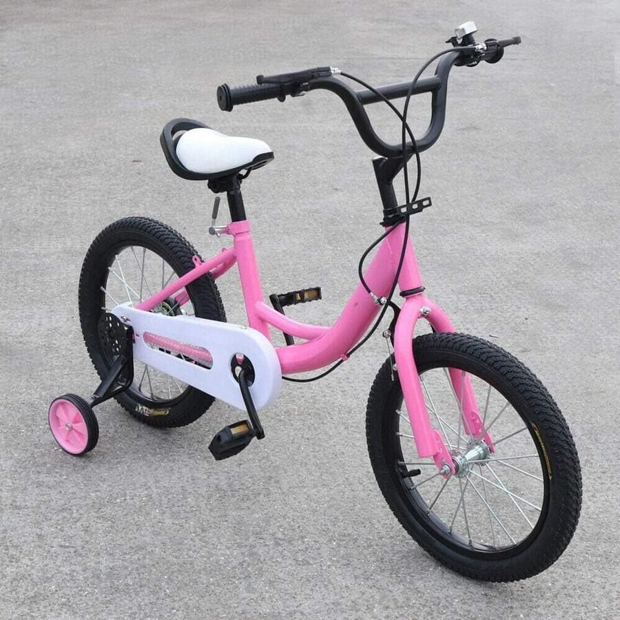 Kinderfiets 16 inch met zijwielen voor en (5-8 jaar)
