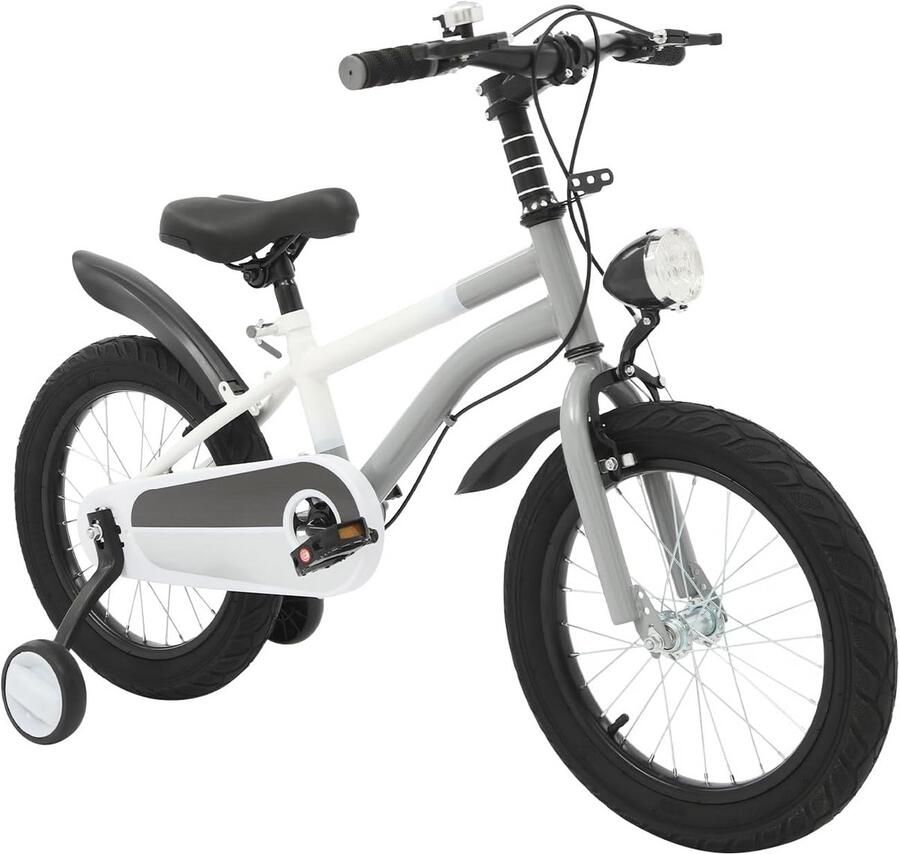 Kinderfiets 16 Inch sfiets Leren Fietsen Met Stabilisatoren LED 16 Inch Wiel Grijs