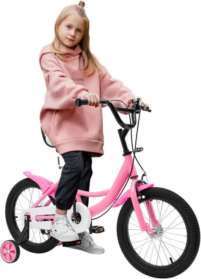 Kinderfiets 16 inch Verstelbaar met Zijwieltjes vanaf 4 Jaar