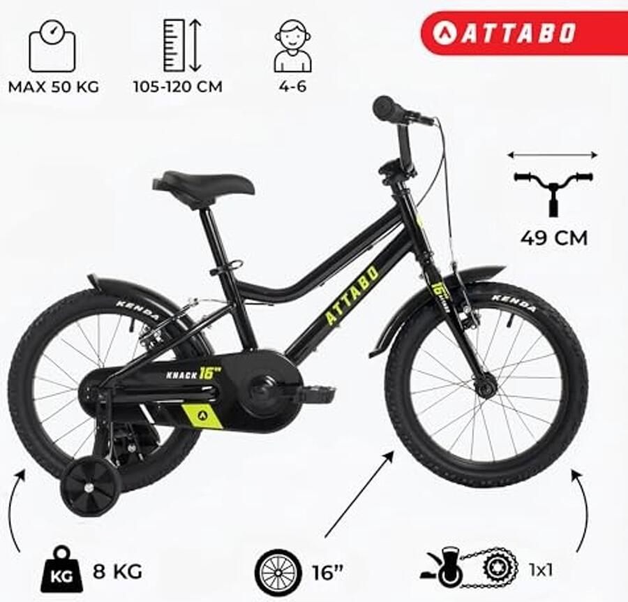 Kinderfiets 16 Inch voor 5-7 Jaar met Aluminium Frame