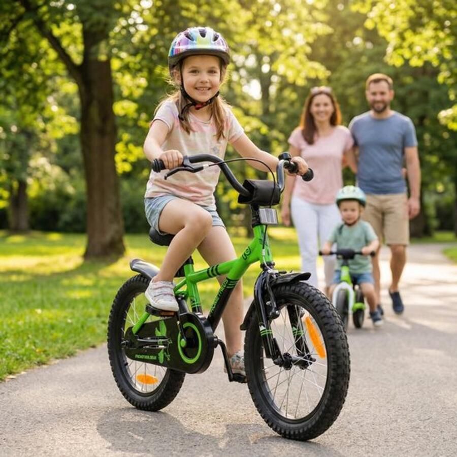 Kinderfiets 16 inch Voor en met Zijwieltjes
