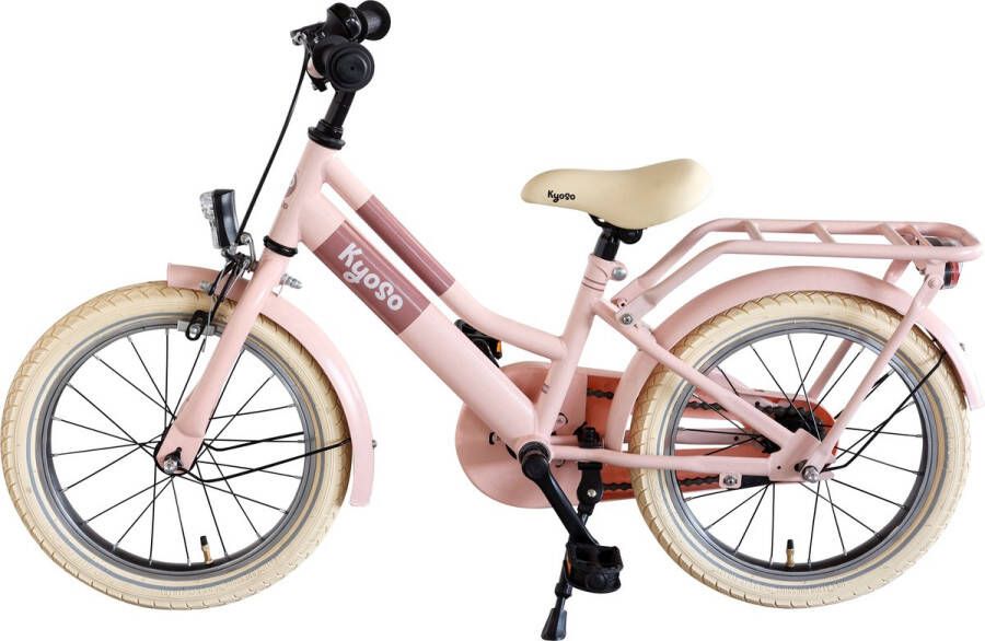 Kinderfiets 16 Kyoso Blossom Breeze met remnaaf mat roze