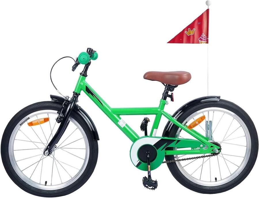 Kinderfiets 18 Inch Jeugd fiets Buiten spelen Verstelbare stuur en zadel 123x51x78 cm Groen