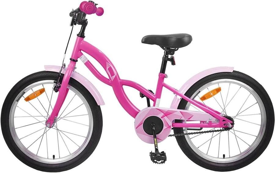 Kinderfiets 18 inch sfiets sfiets Fietsen Leren Verstelbaar Zadel Stuur 18 inch Donkerroze