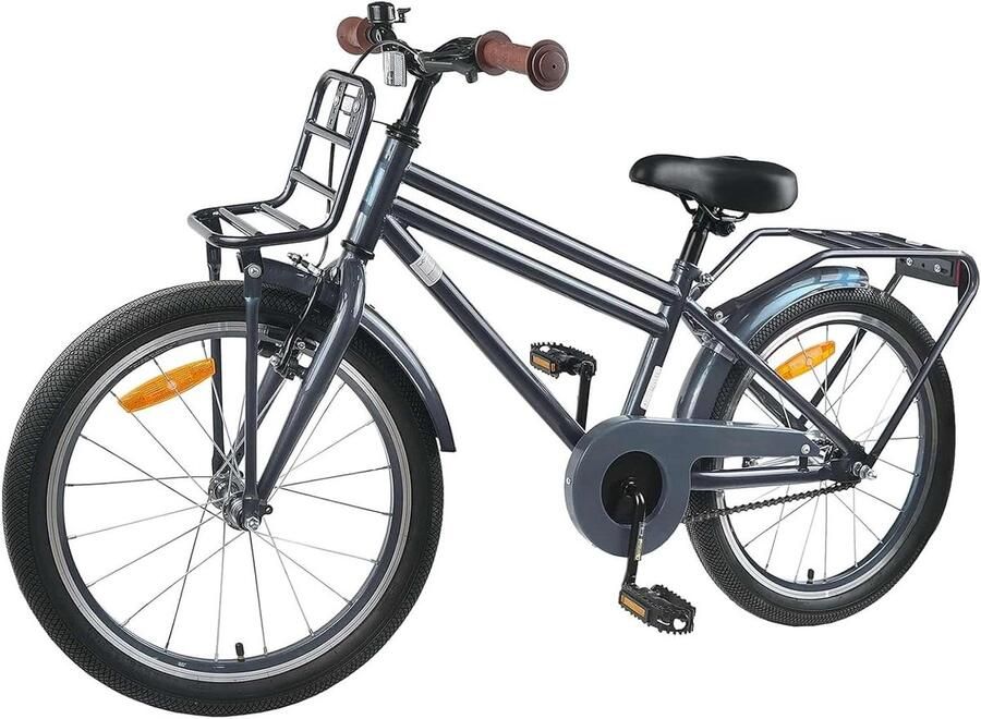 Kinderfiets 18 inch sfiets sfiets Veilig Fietsen Stalen Frame 18 inch Donkergrijs