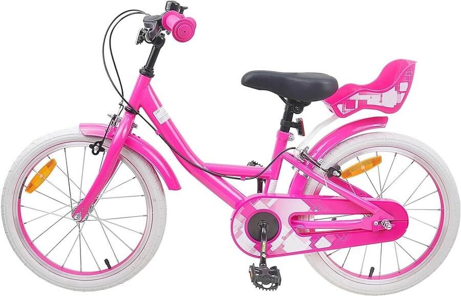 Kinderfiets 18 Inch sfiets sfiets Veilig Leren Fietsen Verstelbaar Stuur Zadel 18 inch Roze