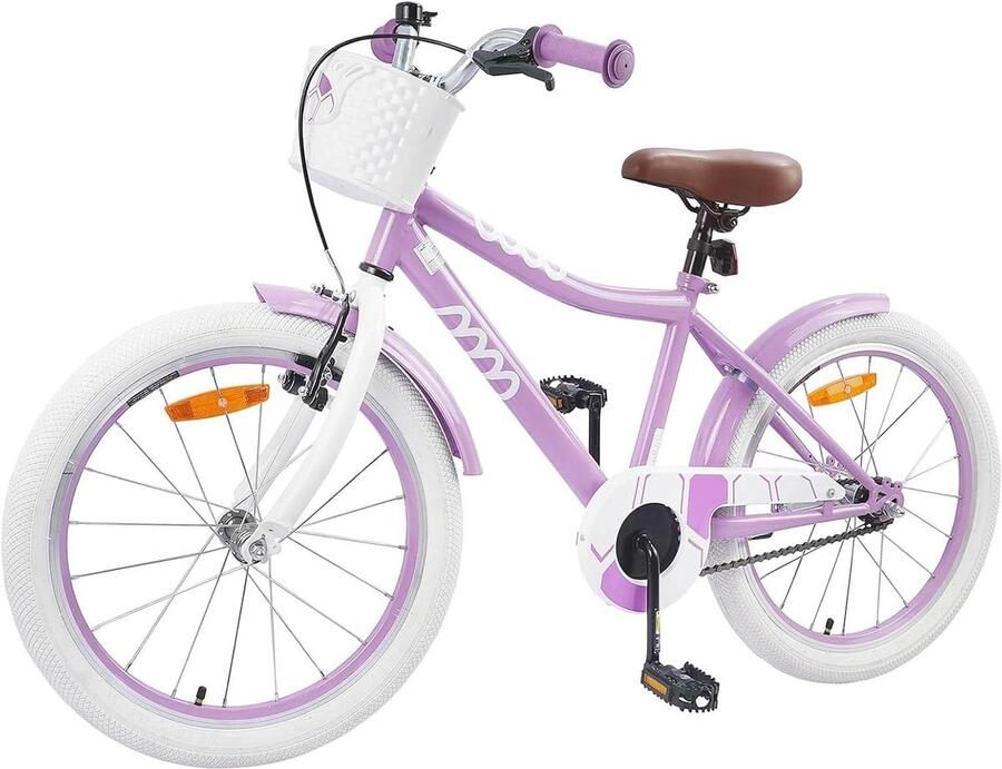 Kinderfiets 18 inch sfiets sfiets Veilig Leren Fietsen Verstelbaar Zadel Stuur 18 Zoll Paars