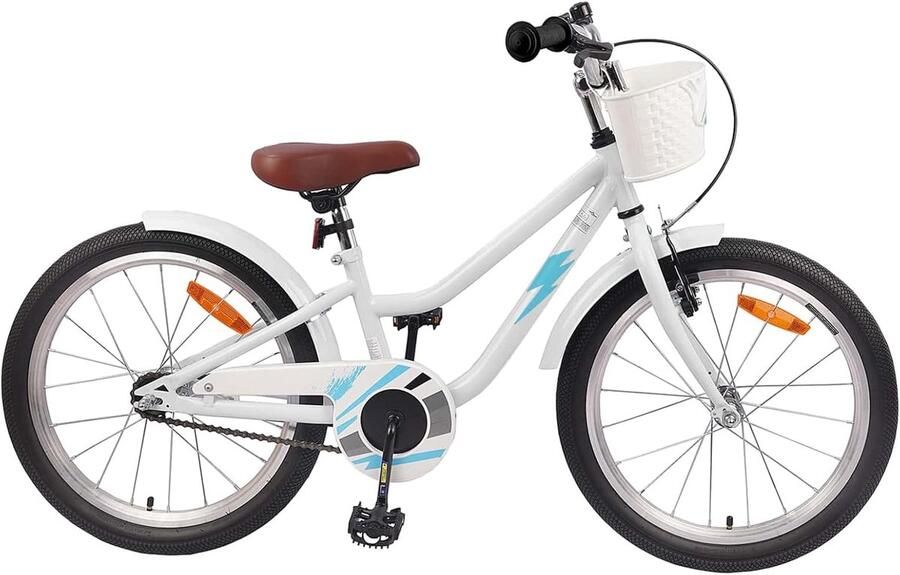 Kinderfiets 18 inch smeisjesfiets Eerste fietsavonturen Verstelbaar frame 18 inch Wit - Foto 2