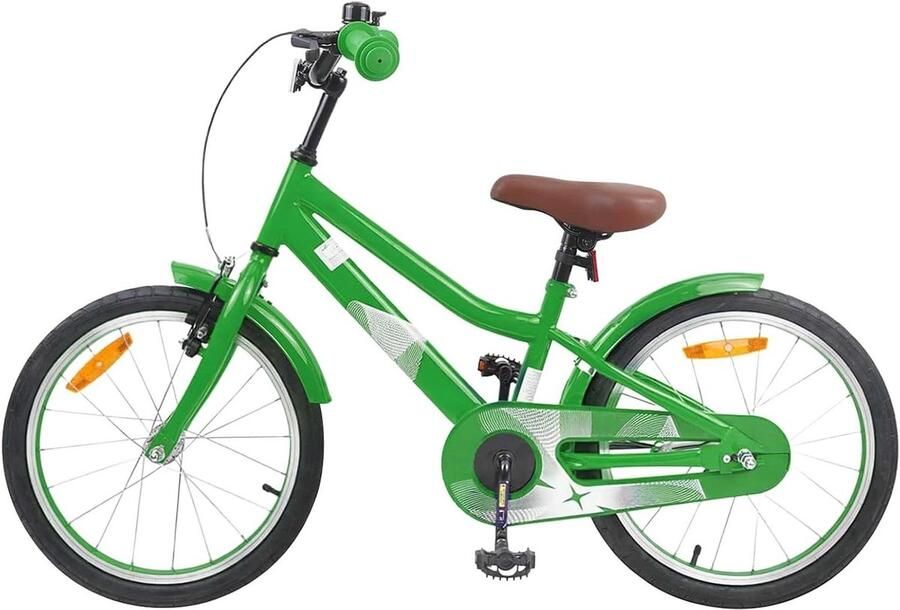 Kinderfiets 18 Inch Klassieke Fiets Buiten Spelen Stevig Stalen Frame 115-125 cm Lengte Groen