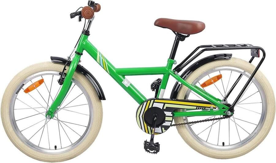 Kinderfiets 18 Inch Klassieke fiets Buiten spelen Verstelbaar stuur zadel 18 inch Groen