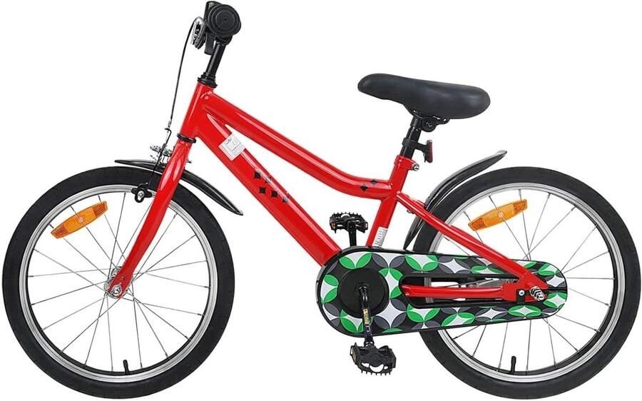 Kinderfiets 18 Inch Klassieke Fiets Leren Fietsen Verstelbaar Stuur Zadel 123 x 51 x 78 cm