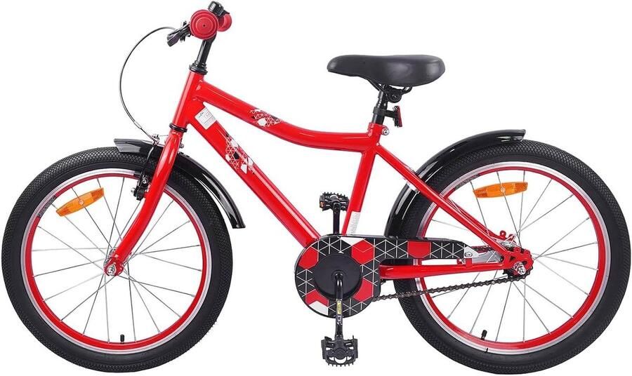 Kinderfiets 18 Inch Klassieke Peuterfiets Avontuurlijke Rit Verstelbaar Stuur Zadel 18 Inch Rood
