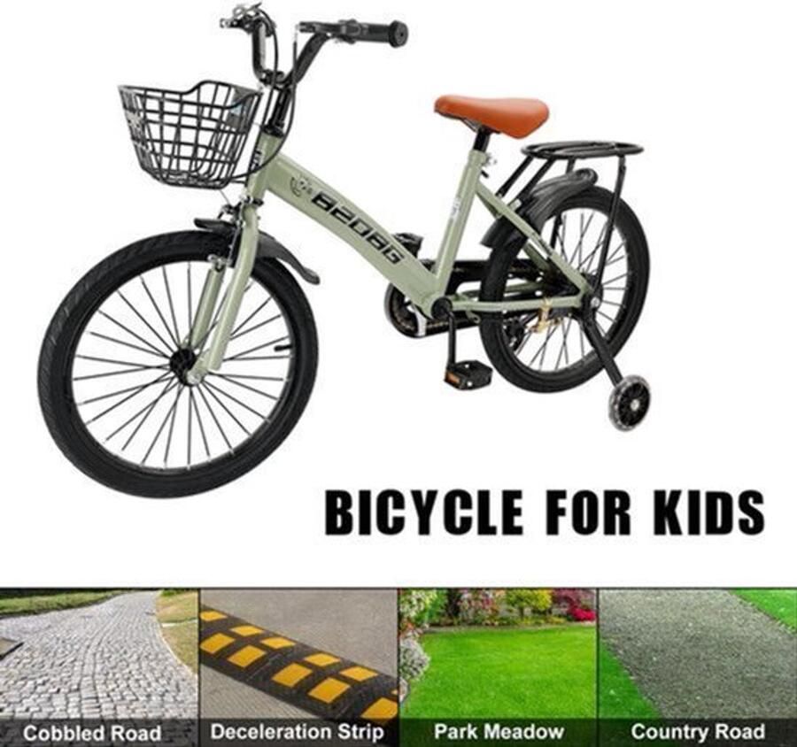 Kinderfiets 18 Inch Koolstofstaal Frame Met Veiligheidshulpwielen Voor Kinderen 7-9 Jaar - Foto 3