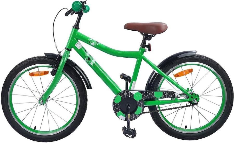Kinderfiets 18 Inch Peuter Fiets Avontuurlijke Rit Verstelbaar Stuur Zadel Geschikt voor 5-7 jaar Groen