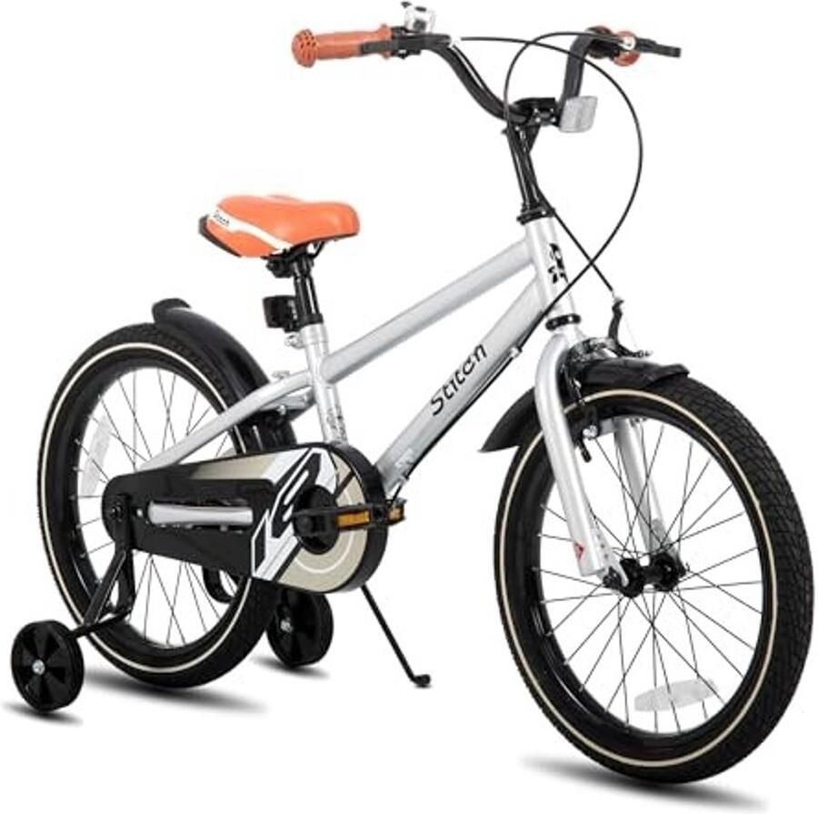 Kinderfiets 18 inch Voor en 6-8 jaar Zilver