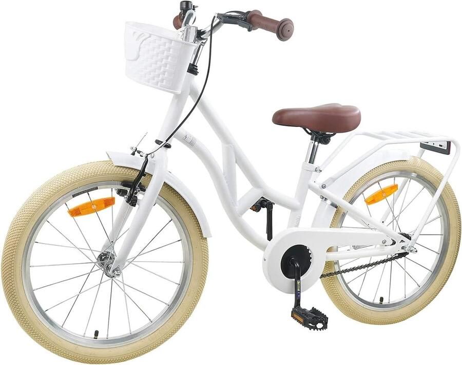Kinderfiets 20 inch sfiets sfiets Dagelijks Gebruik Verstelbaar Zadel Stuur 20 inch Wit