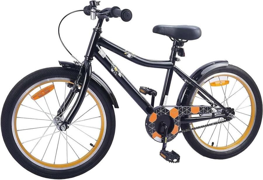 Kinderfiets 20 inch sfiets sfiets Fietsen in park Stalen frame 20 inch Zwart