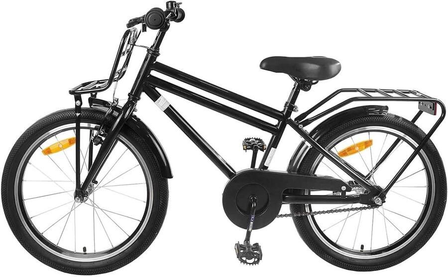 Kinderfiets 20 inch sfiets sfiets Vrije tijd buiten Stevig stalen frame 70 cm zadelhoogte Zwart
