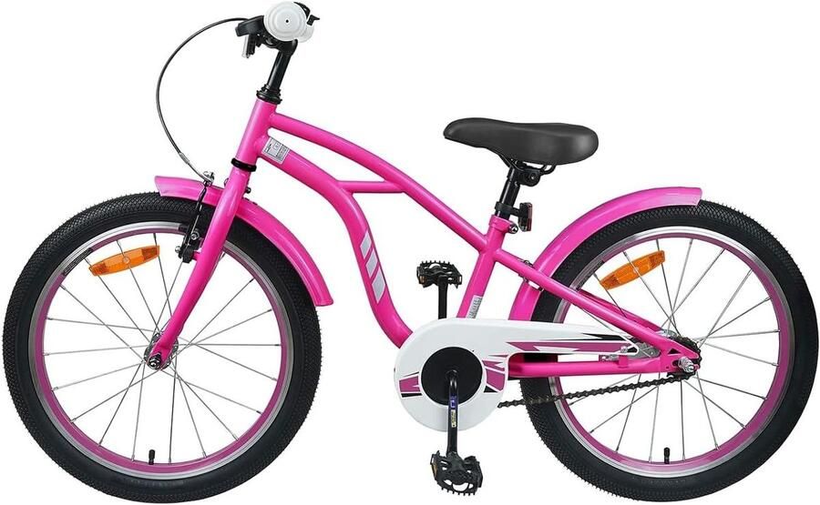 Kinderfiets 22 inch sfiets sfiets Veilig Fietsen Verstelbaar Stuur en Zadel 22 inch Donkerroze