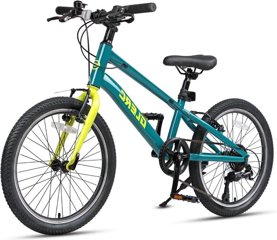 Kinderfiets 20 24 Inch sfiets sfiets Avontuurlijke Fietstochten Robuust Koolstofstaal Frame 7 Versnellingen Groen