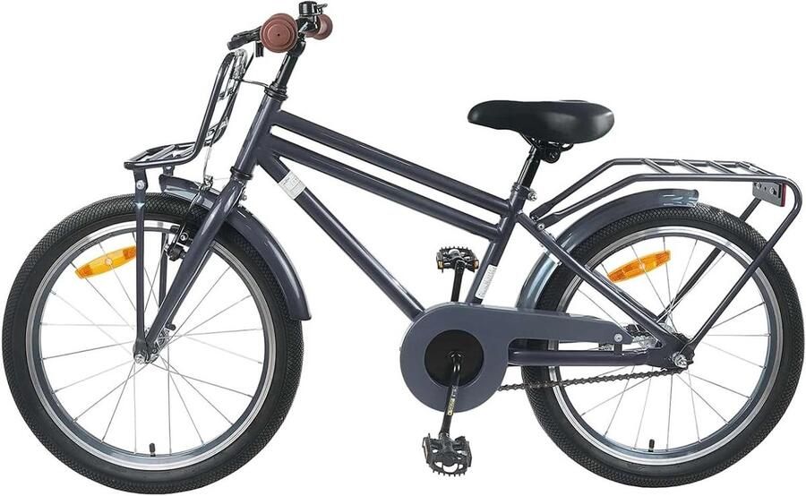 Kinderfiets 22 inch sfiets sfiets Veilige Fietstochtjes Robuust Stalen Frame 22 inch Donkergrijs