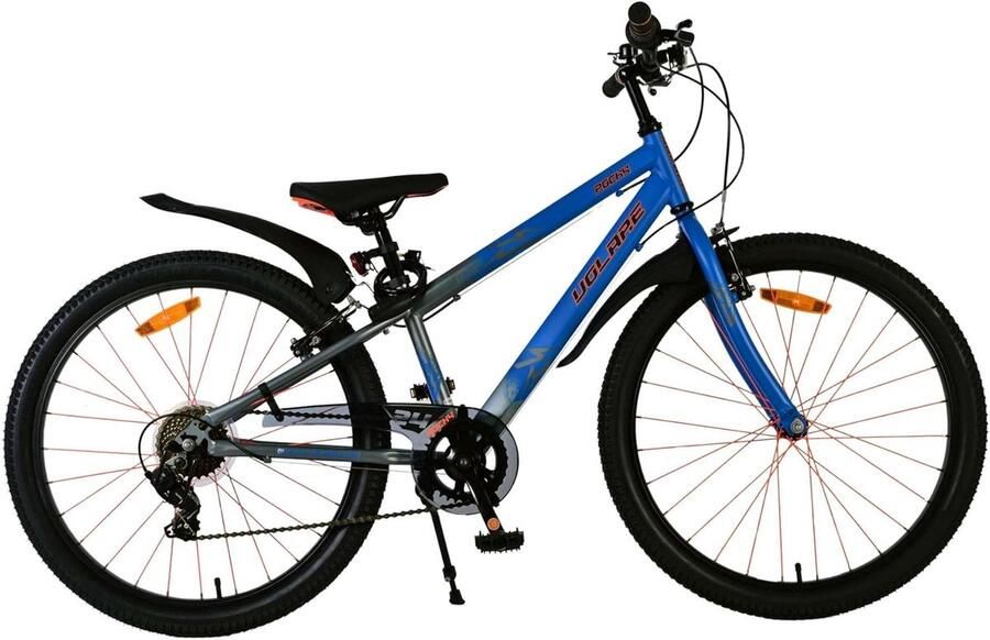 Kinderfiets 24 inch Jongensfiets Outdoor Avontuurlijke Ritten 7 Versnellingen 24 Inch Wielmaat Blauw