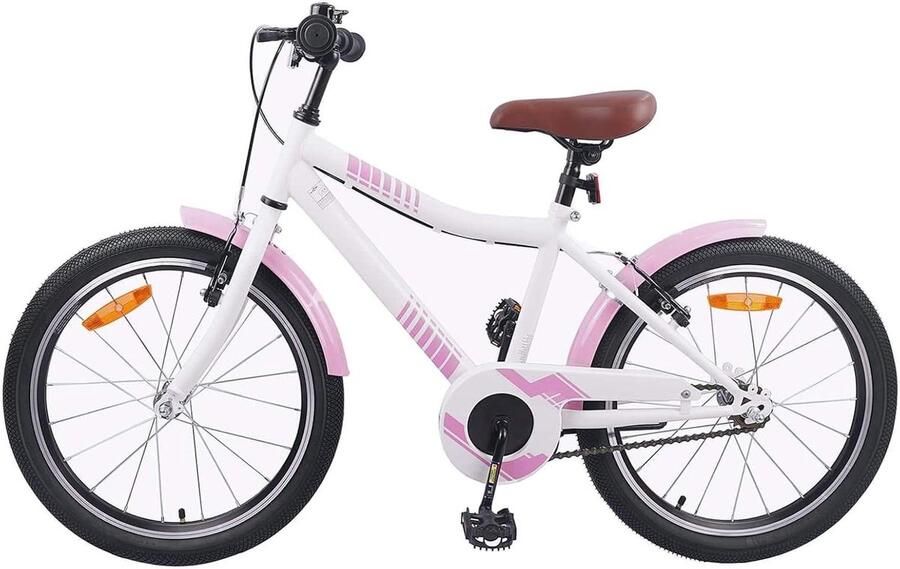 Kinderfiets 18 Inch Jeugd fiets buitenavontuur Kinderen leren fietsen Verstelbare handvatten en zadel 18 inch Lichtroze