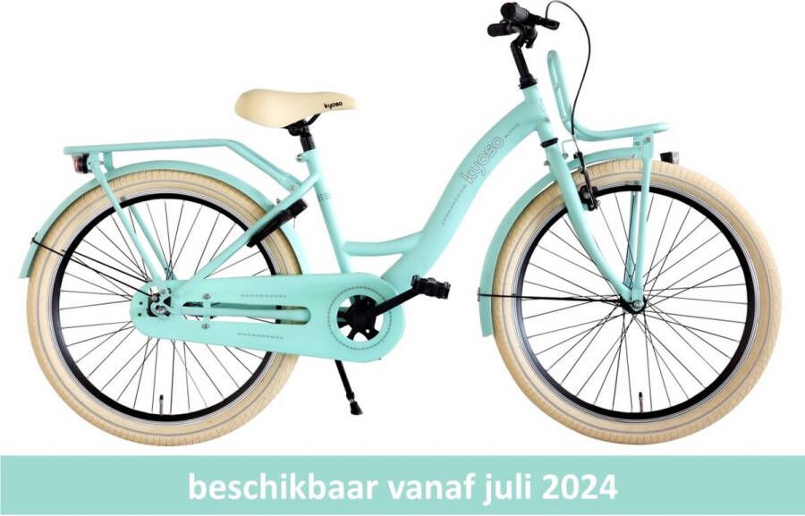 Kinderfiets 24 Kyoso Blossom Breeze met remnaaf mat mintgroen