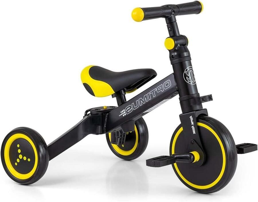 Kinderfiets 3-in-1 Driewieler loopfiets Eerste fietservaring Groei mee met je kind Vanaf 1 jaar Zwart