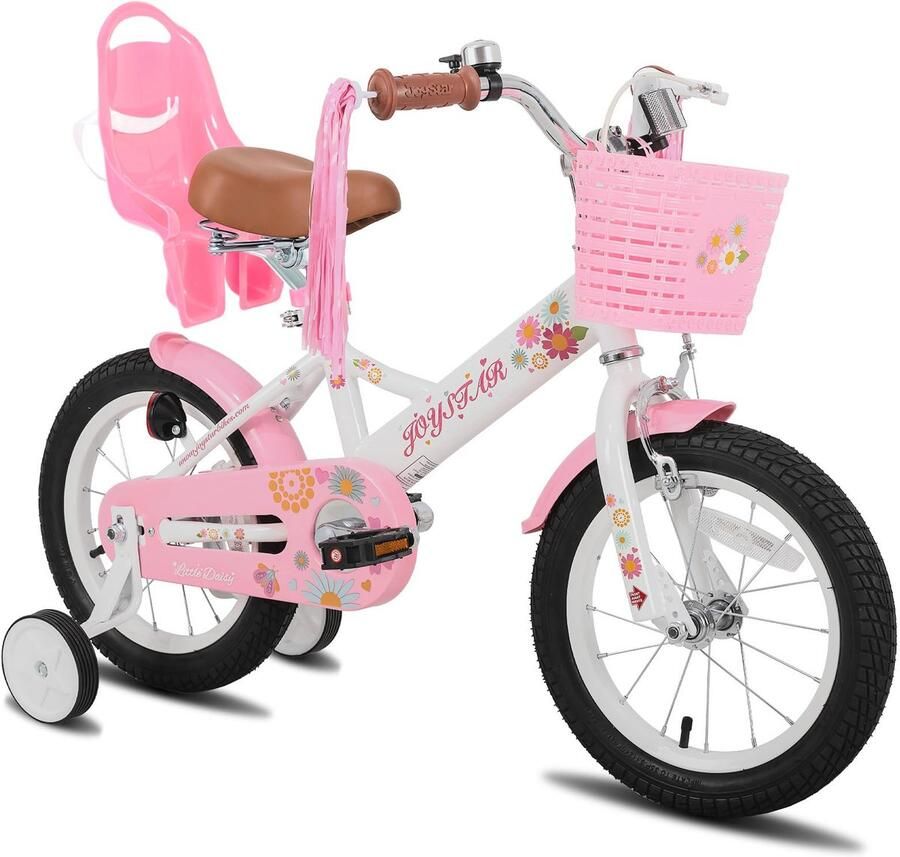 Kinderfiets 30 5 cm (12 inch) wit met mand en poppenzitje voor meisjes van 2 tot 4 jaar ShopVlot