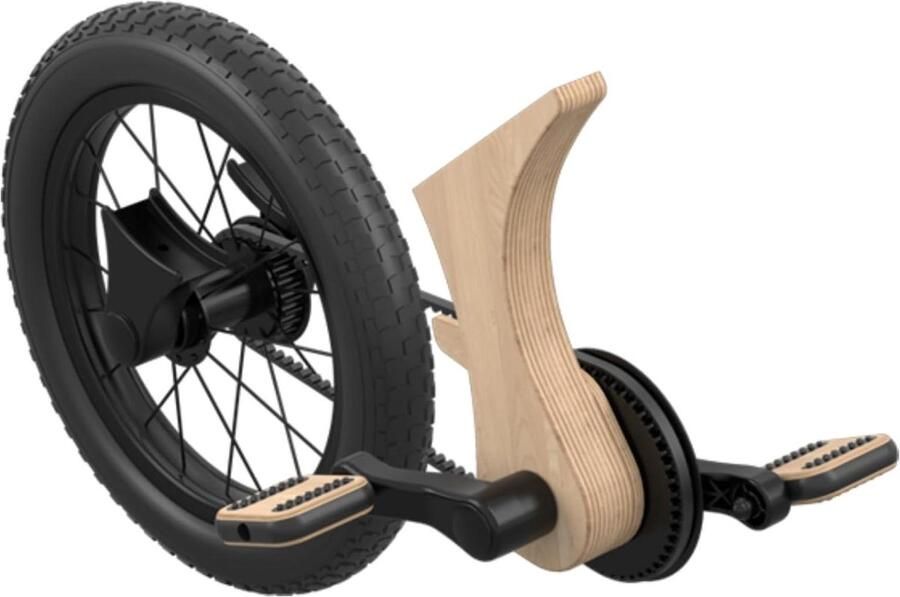 Kinderfiets Accessoires Loopfiets Onderdelen Fietsplezier Maken Houten Frame 14 Inch Wielen Hout Natuur Zwart