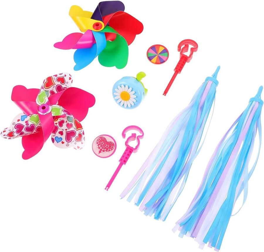 Kinderfiets Accessoires Set Fietsdecoratie Kinderen Fietsversiering Kind Compleet Decoratie Pakket 28cm Lengte Gemengde Kleuren