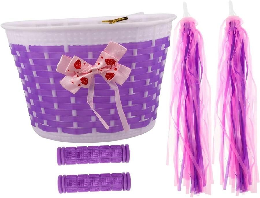 Kinderfiets Accessoires Stuur Decoratie Set Fiets Opvrolijken Universele Compatibiliteit 20 x 13.3 x 13 cm Paars