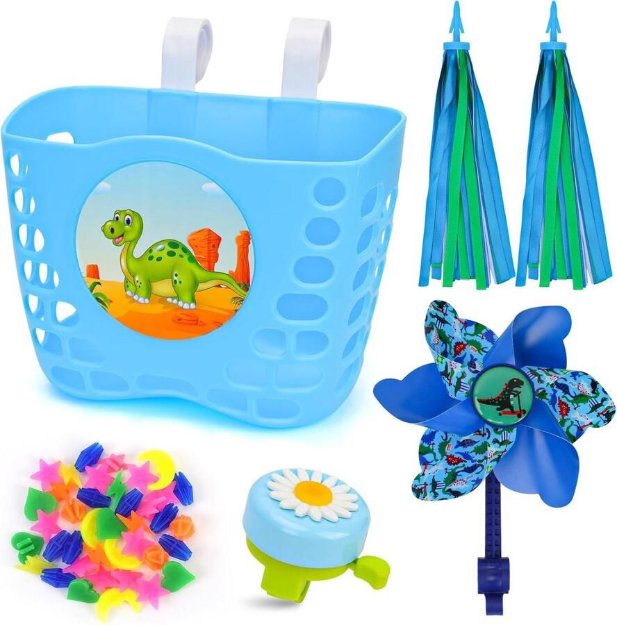 Kinderfiets Accessoireset met Mand Bel Spaakkralen en Windmolen