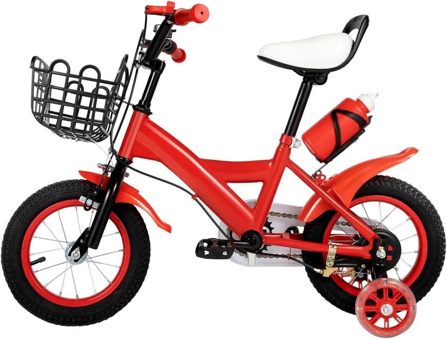 Kinderfiets Balansfiets Loopfiets Kinderen Leren Fietsen Inclusief d Bel 12 inch Rood