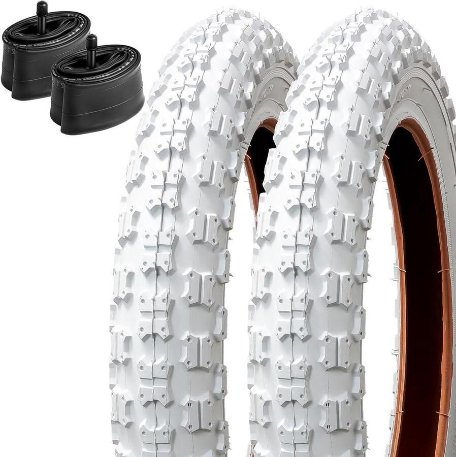 Kinderfiets Banden en Binnenbanden Veilig Fietsen Hoge Kwaliteit Rubber 12.5 Inch Set Wit