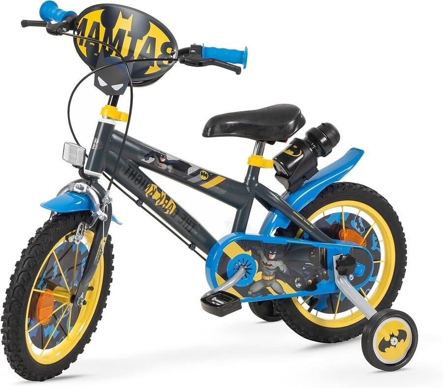 Kinderfiets Batman Loopfiets Jongen Leren Fietsen Met Steunwielen 14 inch Geel