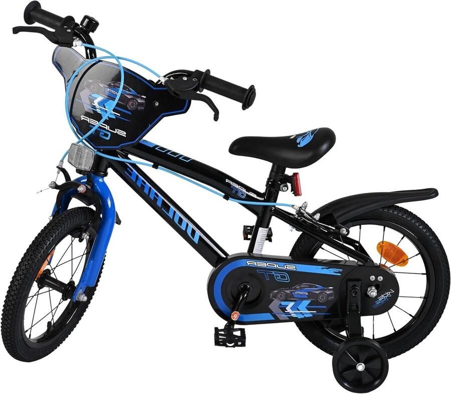 Kinderfiets Blauw sfiets sfiets Leren Fietsen Dubbele Handrem 14 inch Blauw