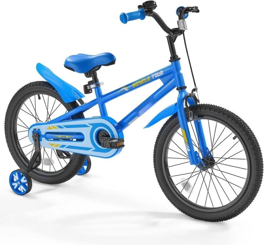 Kinderfiets BMX 46 cm Met zijwieltjes Aanbevolen lengte 110-140 cm Stevig frame Eenvoudig te monteren Blauw