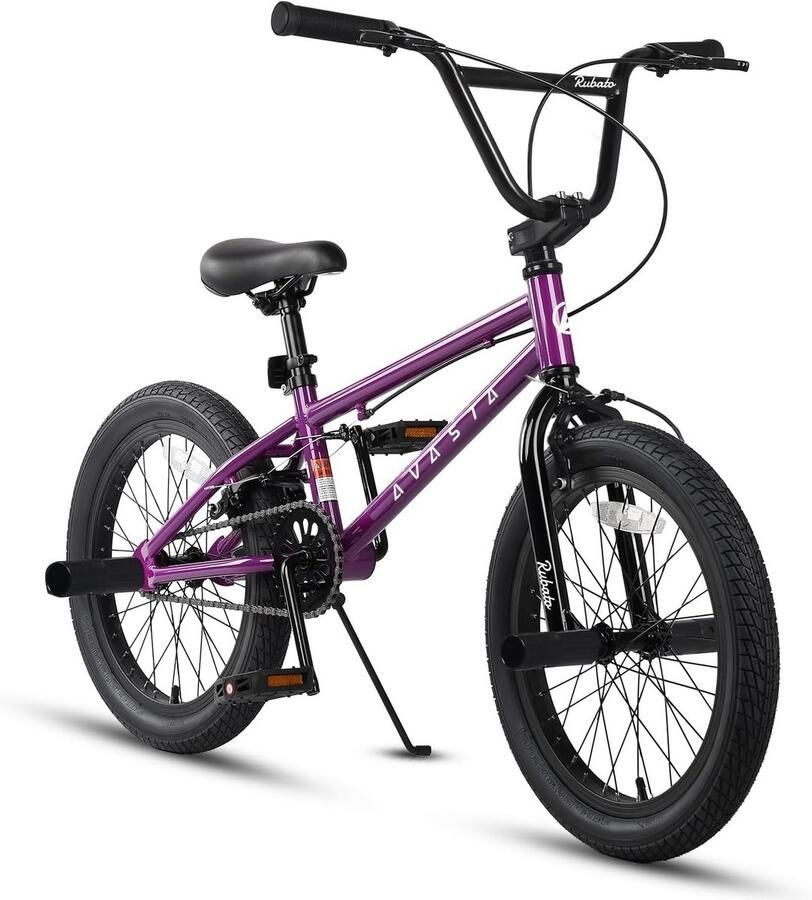 Kinderfiets BMX Freestyle fiets Beginners leren fietsen Stevig stalen frame 18 inch Paars
