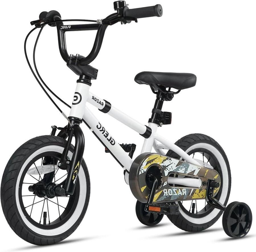 Kinderfiets BMX-stijl Jongensfiets Freestyler Leren Fietsen Dubbel Remsysteem 14 inch Wit