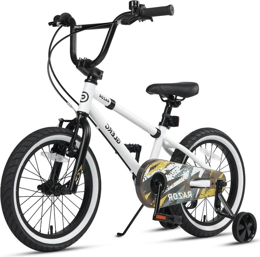 Kinderfiets BMX-stijl Jongensfiets Stabilisatoren Leren Fietsen Dubbel Remsysteem 16 Inch Wit
