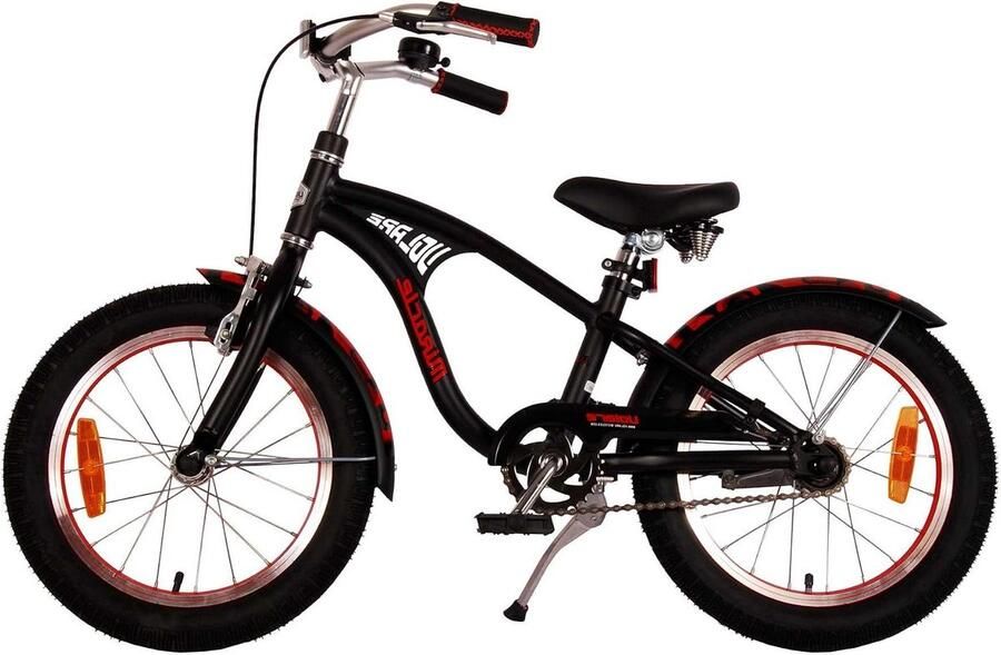 Kinderfiets Cruiser Jongensfiets Buiten Spelen Lichtgewicht Frame 16 inch Mat Zwart
