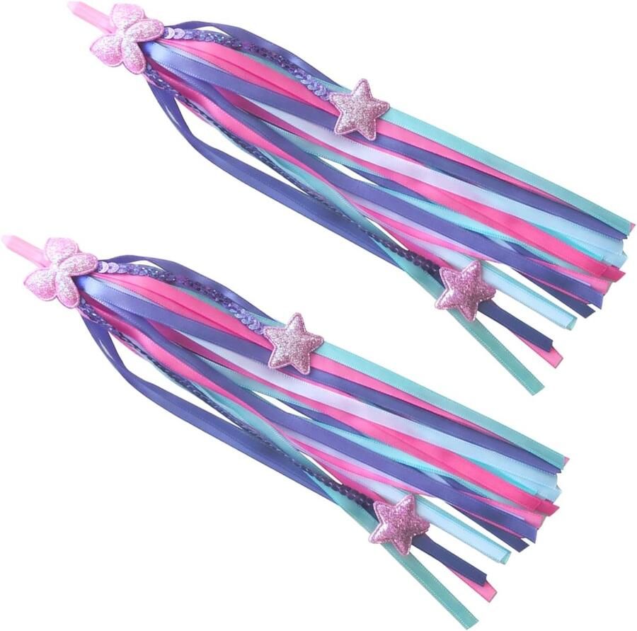 Kinderfiets Decoratie Fiets Franjes Kind Blij Maken Eenvoudige Montage 27 cm Lengte Blauw Paars