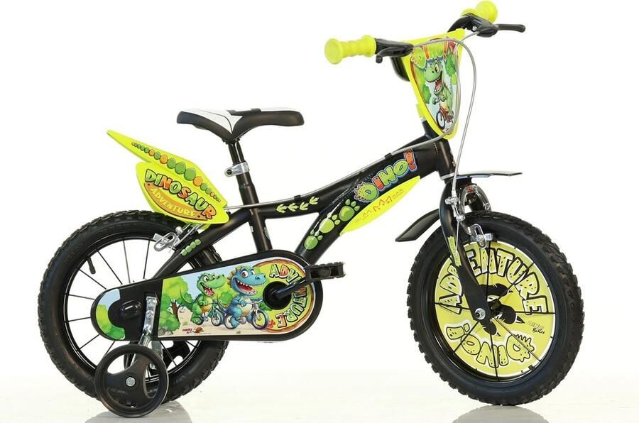 Kinderfiets Dinosaurus 14 inch Jongensfiets Met zijwieltjes
