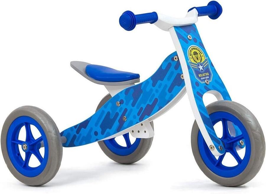 Kinderfiets Driewieler Loopfiets Buiten Spelen 2-in-1 Functie 75 cm Blauw